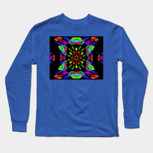 Neon Rainbow - Butterfly Medallion Long Sleeve T-Shirt